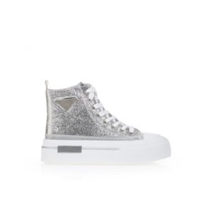 High-top sneakers with silver details